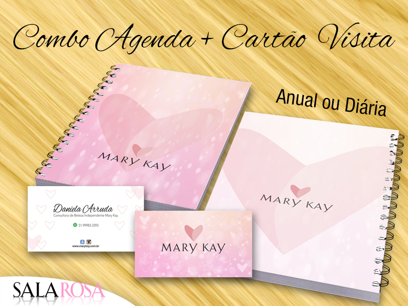 Sala Rosa Combo Agenda Cartoes De Visita